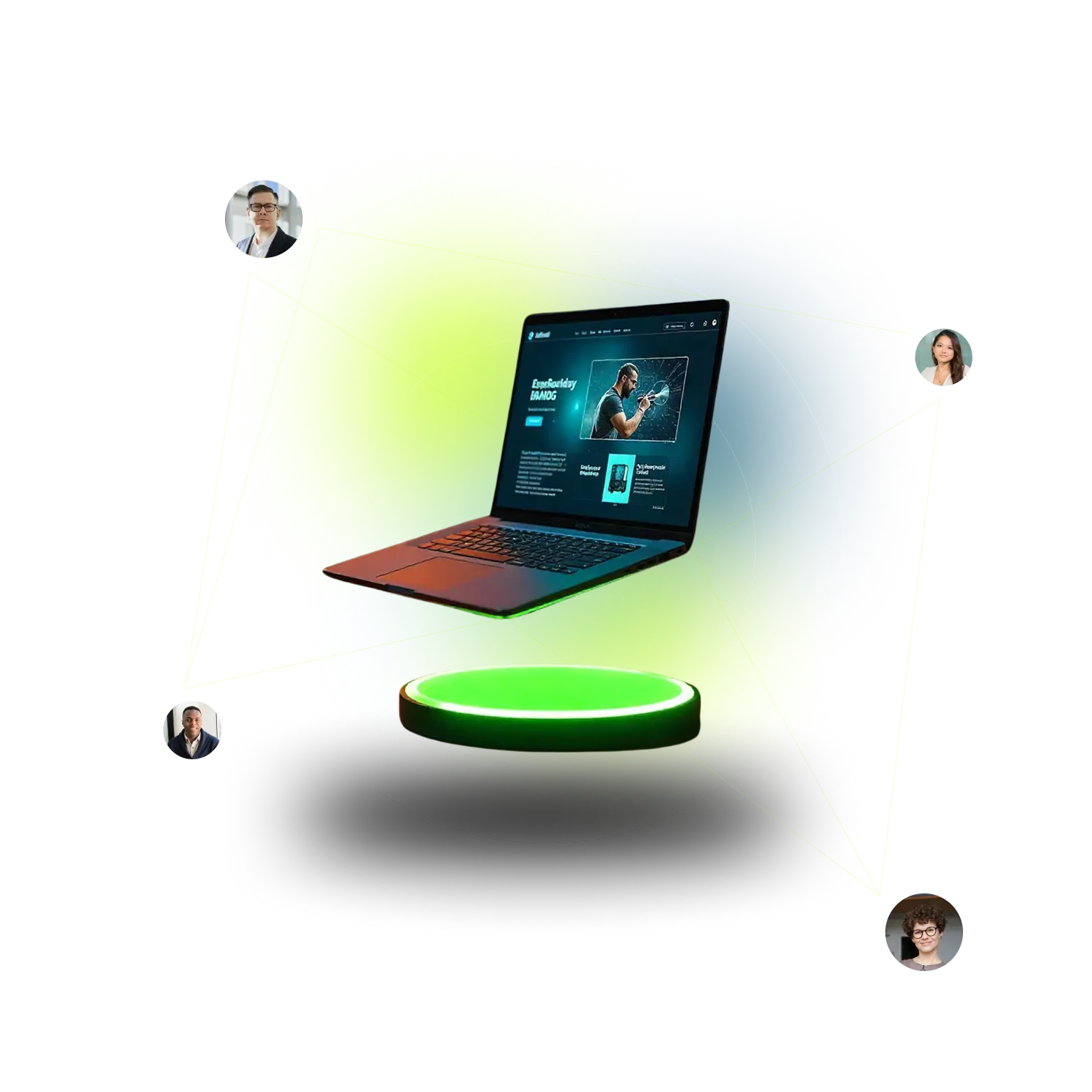 Creative development process with laptop